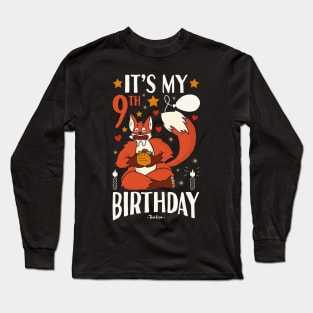 It's My 9th Birthday Fox Long Sleeve T-Shirt